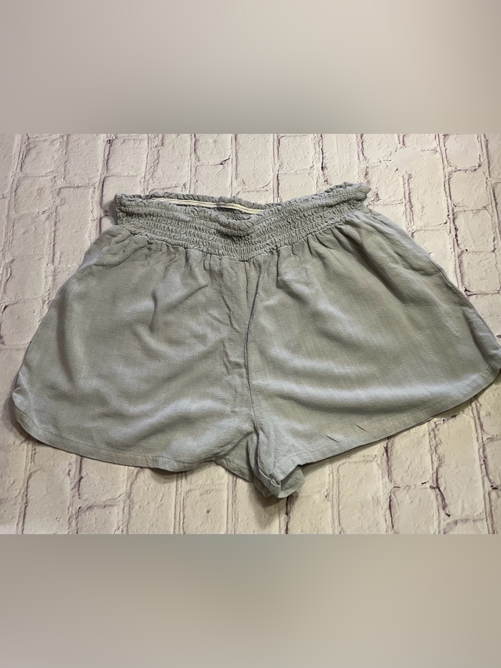 Women’s Smocked Waist Casual Shorts - blue/gray